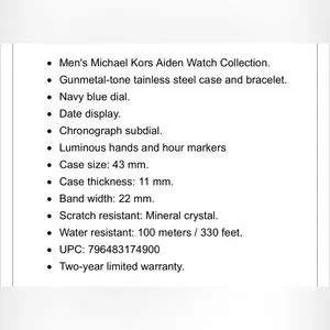 Michael Kors | Accessories | Gunmetal Michael Kors Aiden  display picture 1